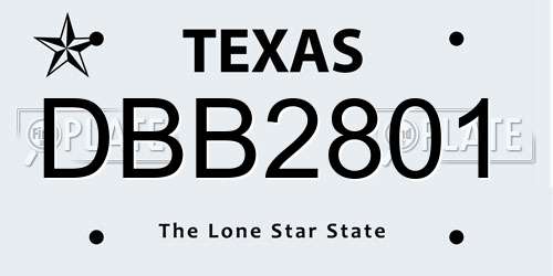 DBB2801 Texas License Plate