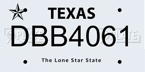DBB4061 Texas License Plate