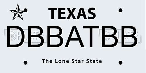DBBATBB Texas License Plate