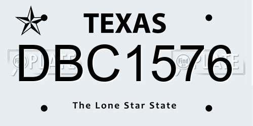 DBC1576 Texas License Plate