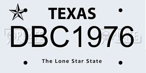 DBC1976 Texas License Plate