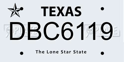 DBC6119 Texas License Plate