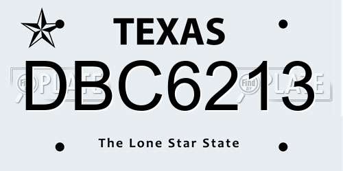 DBC6213 Texas License Plate