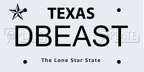 DBEAST Texas License Plate