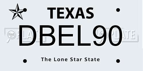 DBEL90 Texas License Plate