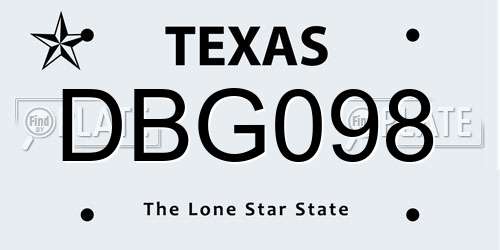 DBG098 Texas License Plate