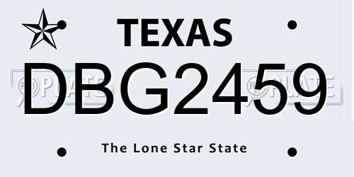 DBG2459 Texas License Plate