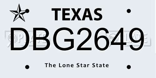 DBG2649 Texas License Plate