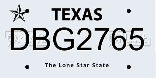 DBG2765 Texas License Plate