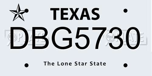 DBG5730 Texas License Plate