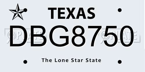 DBG8750 Texas License Plate