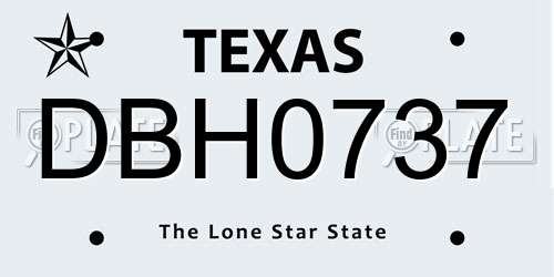 DBH0737 Texas License Plate