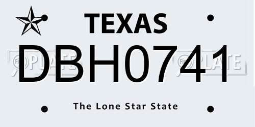 DBH0741 Texas License Plate
