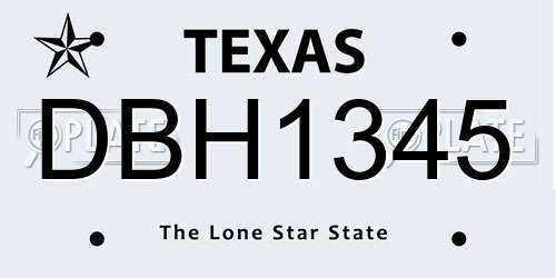 DBH1345 Texas License Plate
