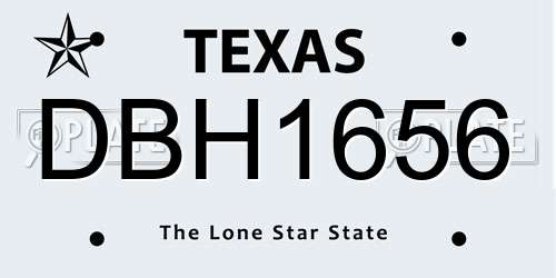 DBH1656 Texas License Plate