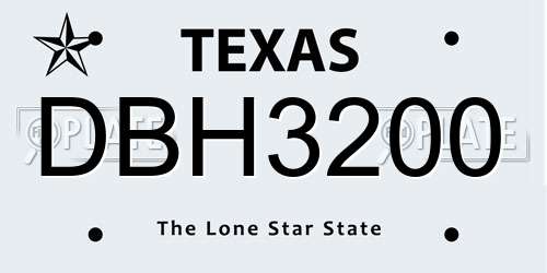 DBH3200 Texas License Plate