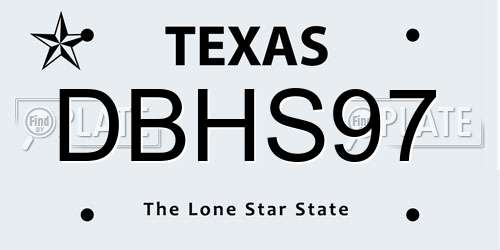 DBHS97 Texas License Plate