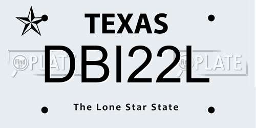 DBI22L Texas License Plate