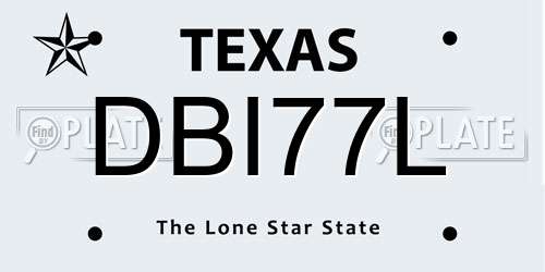 DBI77L Texas License Plate