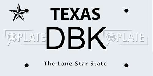 DBK Texas License Plate