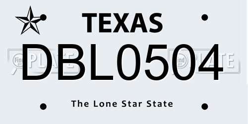 DBL0504 Texas License Plate