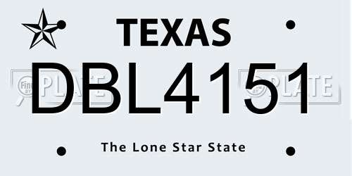 DBL4151 Texas License Plate