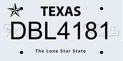 DBL4181 Texas License Plate