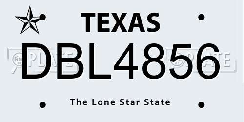 DBL4856 Texas License Plate