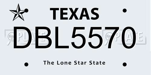 DBL5570 Texas License Plate