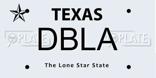 DBLA Texas License Plate