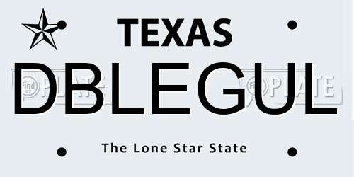 DBLEGUL Texas License Plate