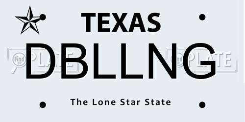 DBLLNG Texas License Plate