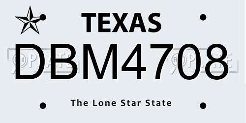 DBM4708 Texas License Plate