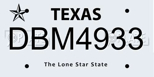 DBM4933 Texas License Plate