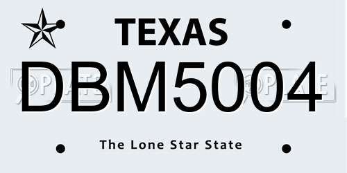 DBM5004 Texas License Plate