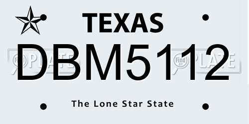 DBM5112 Texas License Plate