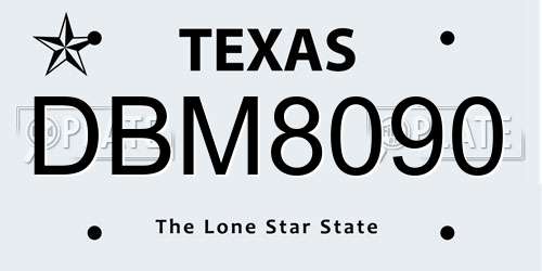 DBM8090 Texas License Plate