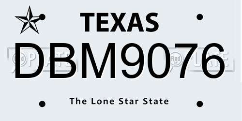 DBM9076 Texas License Plate