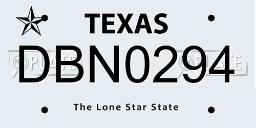 DBN0294 Texas License Plate