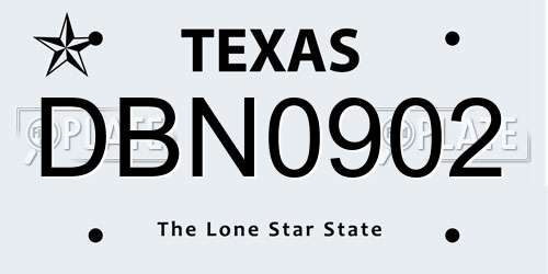 DBN0902 Texas License Plate