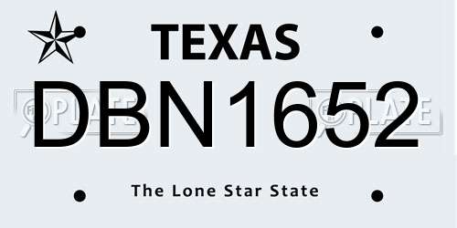 DBN1652 Texas License Plate