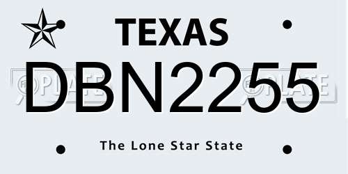DBN2255 Texas License Plate