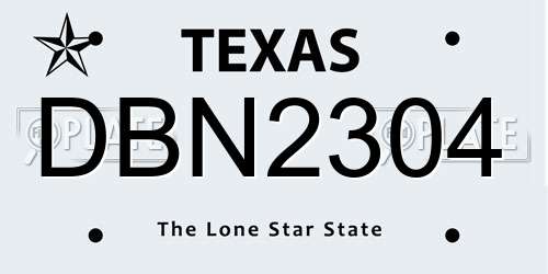DBN2304 Texas License Plate