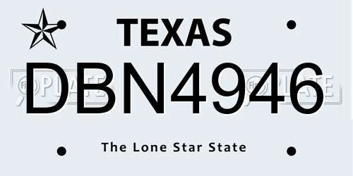 DBN4946 Texas License Plate