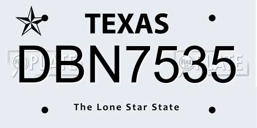 DBN7535 Texas License Plate