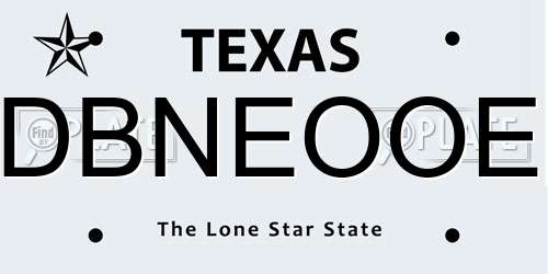 DBNEOOE Texas License Plate