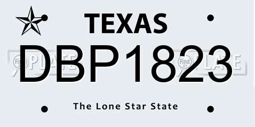 DBP1823 Texas License Plate