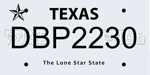 DBP2230 Texas License Plate