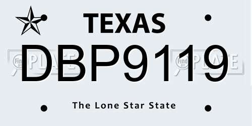 DBP9119 Texas License Plate