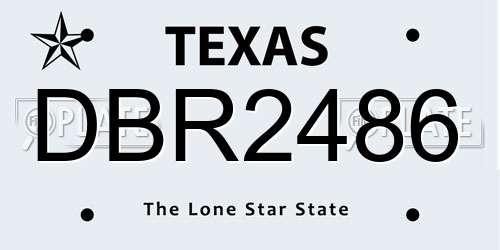 DBR2486 Texas License Plate